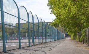 A picture of Curved top security fencing