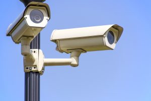 A picture of two CCTV cameras
