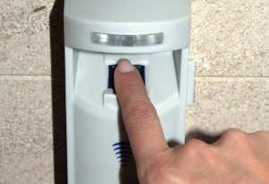 A picture of a fingerprint scanner